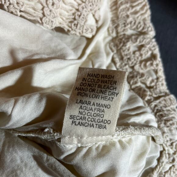 Illa Illa Cardigan Sweater Womens Medium Ivory Crochet Button Front Boho Cottage - Picture 7 of 10